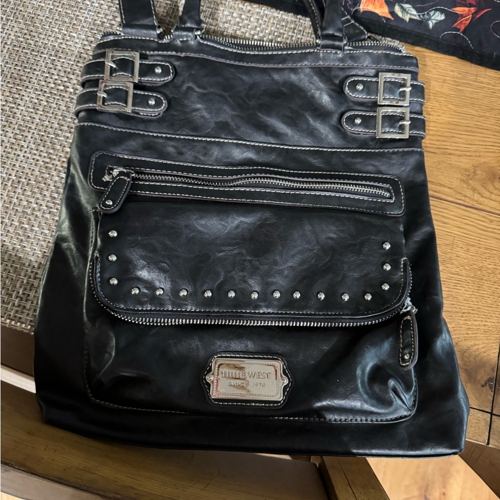 Nine West Black Studded Tote Bag
